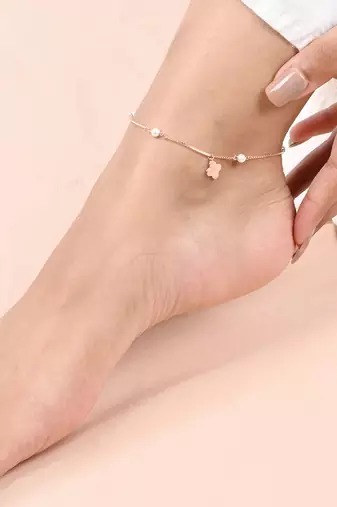 Touch925 pearl charm anklet