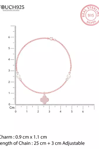 Touch925 pearl charm anklet