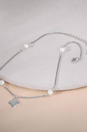 Touch925 pearl charm anklet