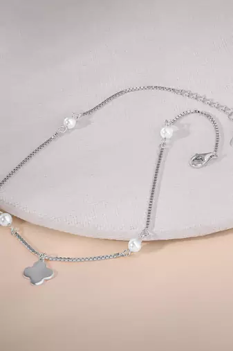 Touch925 pearl charm anklet
