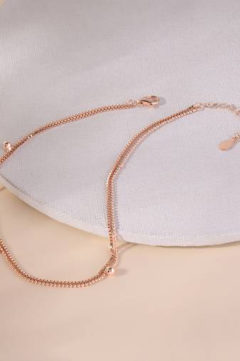 Touch925 minimalist round charm anklet