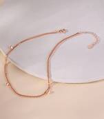 Touch925 minimalist round charm anklet