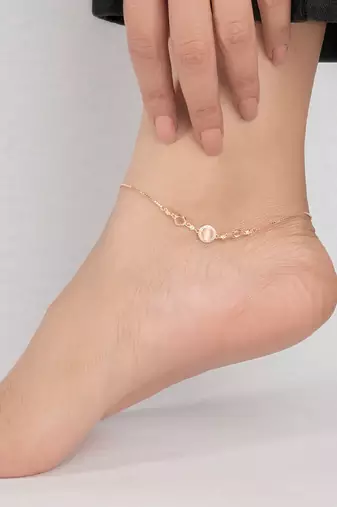 Touch925 round dual circular anklet