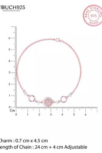 Touch925 round dual circular anklet