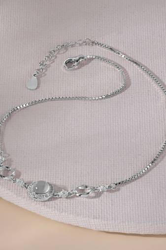 Touch925 round dual circular anklet