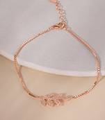Touch925 stone leaf anklet