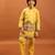 Yellow viscose silk multi thread with sequence embroidered work kurta-jacket & pajama for kids