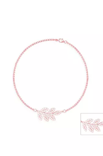 Touch925 stone leaf anklet