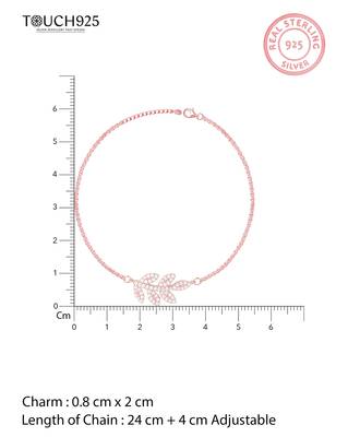 Touch925 stone leaf anklet 4