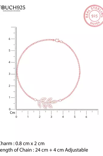 Touch925 stone leaf anklet