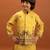 Yellow viscose silk multi thread with sequence embroidered work kurta-jacket & pajama for kids