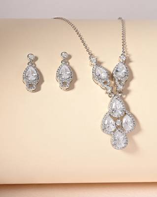 Touch925 pear-fiction necklace set 1