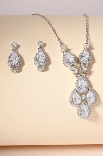 Touch925 pear-fiction necklace set