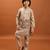 Beige viscose silk multi thread with sequence embroidered work kurta-jacket & pajama for kids