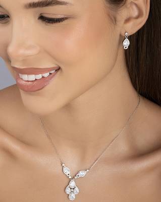 Touch925 pear-fiction necklace set 2