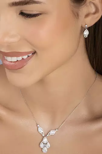 Touch925 pear-fiction necklace set