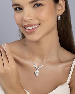 Touch925 pear-fiction necklace set 3