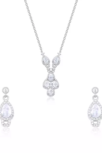 Touch925 pear-fiction necklace set