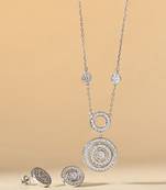 Touch925 radiant circle cz statement necklace set