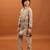 Beige viscose silk multi thread with sequence embroidered work kurta-jacket & pajama for kids