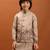 Beige viscose silk multi thread with sequence embroidered work kurta-jacket & pajama for kids