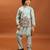 Sky blue viscose silk multi thread with sequence embroidered work kurta-jacket & pajama for kids
