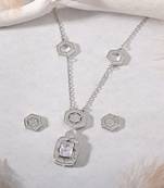 Touch925 elegant geometry necklace set