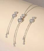 Touch925 graceful heartstrings silver necklace set