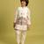 White viscose silk multi thread with sequence embroidered work kurta-jacket & pajama for kids