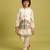 White viscose silk multi thread with sequence embroidered work kurta-jacket & pajama for kids