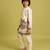 White viscose silk multi thread with sequence embroidered work kurta-jacket & pajama for kids