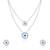 Touch925 double layer evil eye necklace set