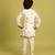 White viscose silk multi thread with sequence embroidered work kurta-jacket & pajama for kids