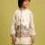 White viscose silk multi thread with sequence embroidered work kurta-jacket & pajama for kids