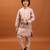 Pink viscose silk multi thread with sequence embroidered work kurta-jacket & pajama for kids