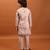 Pink viscose silk multi thread with sequence embroidered work kurta-jacket & pajama for kids