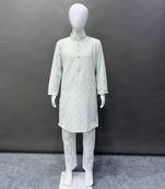 Pure rayon classic lucknowi pattern with unique digital printed kurta pajama for kid's