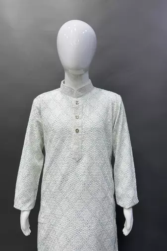 Pure rayon classic lucknowi pattern with unique digital printed kurta pajama for kid's