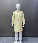 Pure rayon classic lucknowi pattern with unique digital printed kurta pajama for kid's