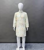 Pure rayon classic lucknowi pattern with unique digital printed kurta pajama for kid's