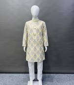 Pure rayon classic lucknowi pattern with unique digital printed kurta pajama for kid's