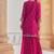 Magenta chinon silk embroidered suit set