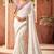 White embroidered fancy fabric saree with blouse