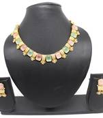 Women peach & c.green pure brass with rajwadi polish