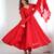 Designer Red Embroidered Anarkali Dress With Ruffle Dupatta Ethnic Wear 
