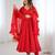 Designer Red Embroidered Anarkali Dress With Ruffle Dupatta Ethnic Wear 