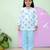 Blue cotton printed night suit for girls