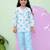 Blue cotton printed night suit for girls