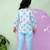 Blue cotton printed night suit for girls