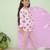 Pink cotton polka dot night suit for girls